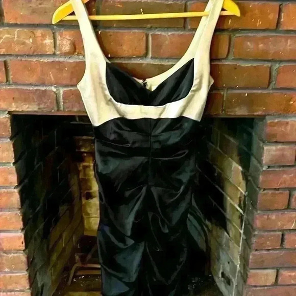 Xscspe by Joanna Chen, cocktail midi bodycon dress, black and grey size 4 rushed - Picture 1 of 5